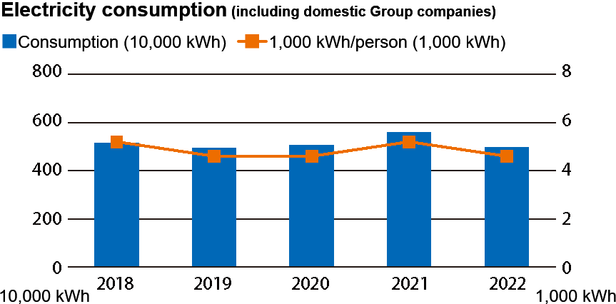 Electricity consumption (including domestic Group companies)