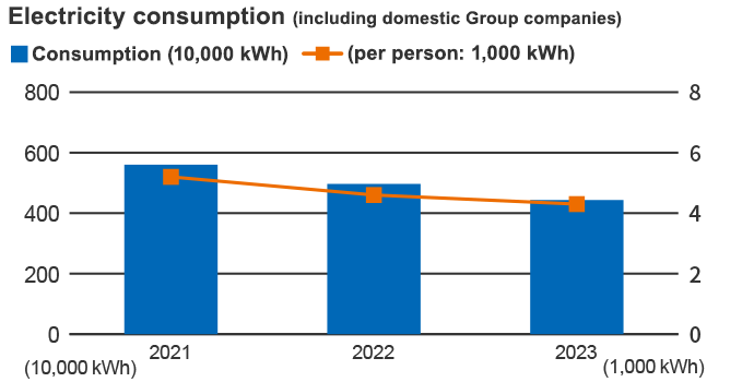 Electricity consumption (including domestic Group companies)